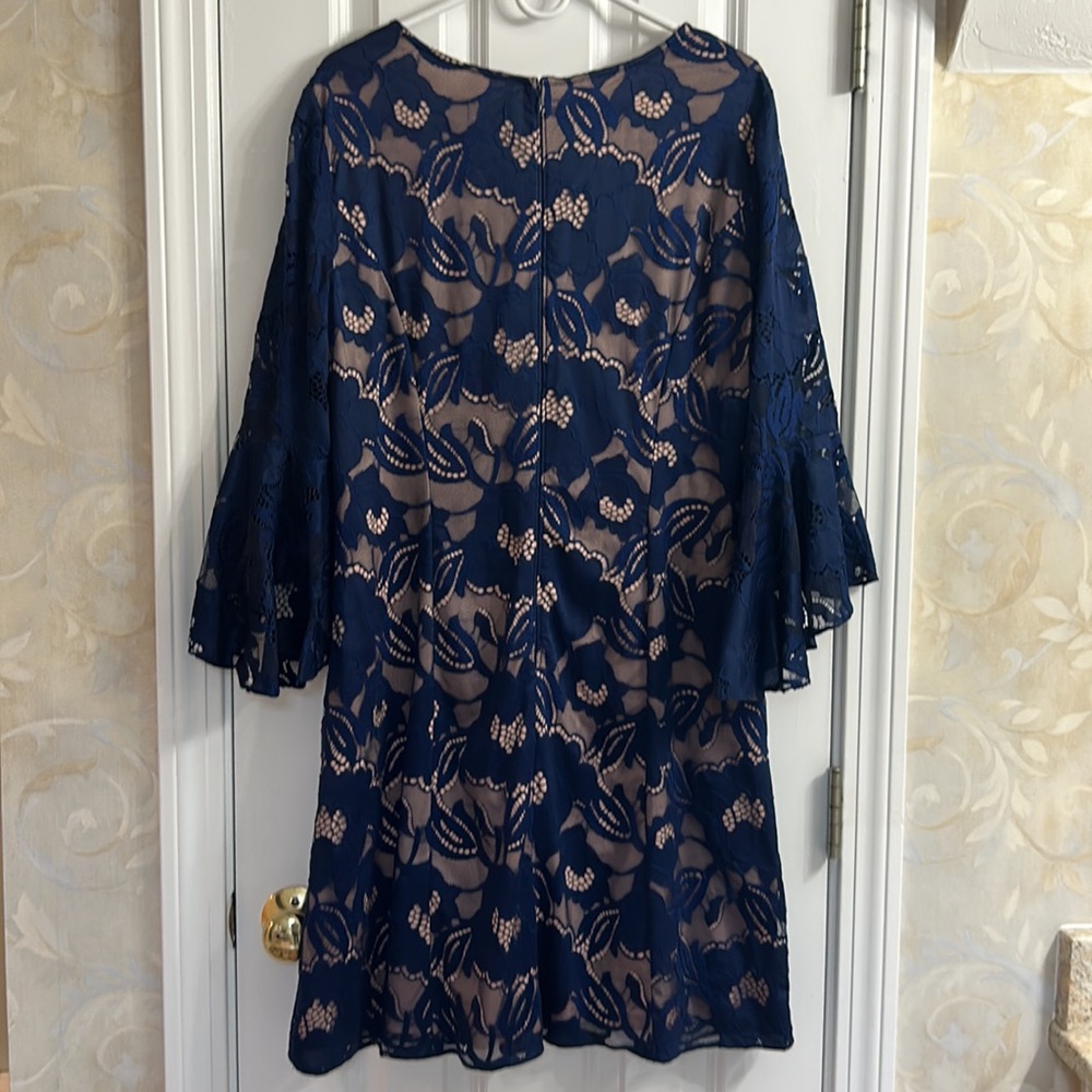Adrianna Papell Navy Blue Lace Dress - Picture 8 of 13